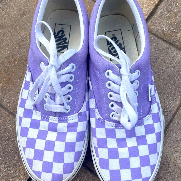 Vans Shoes - Vans womens sz 8 light purple and white checkered old school